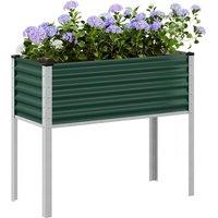 Berkfield Home Garden Planter Green 100x41x90 cm Steel | Size: 100 x 41 x 90 cm