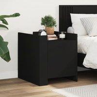 Berkfield Home Bedside Cabinet Black 45x50x50 cm Engineered Wood | Size: 45 x 50 x 50 cm