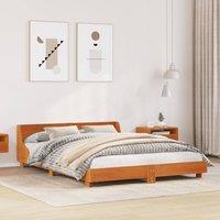 Berkfield Home Bed Frame without Mattress Wax Brown 120x200 cm Solid Wood Pine | Size: Small Double