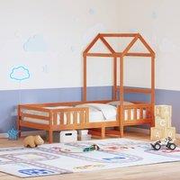 Berkfield Home Bed Frame with Roof without Mattress Wax Brown 80x200 cm