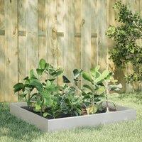 Berkfield Home Garden Raised Bed 100x100x26 cm Stainless Steel in Silver | Size: 100 x 100 x 26 cm