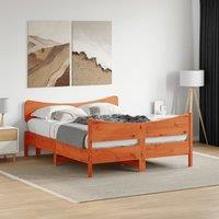 Berkfield Home Bed Frame without Mattress Wax Brown 135x190 cm Double Solid Wood Pine