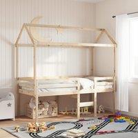 High Sleeper Bed without Mattress 90x200 cm Solid Wood Pine