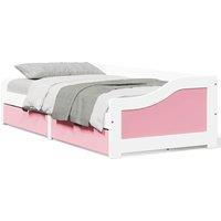 Berkfield Home Day Bed with 2 Drawers without Mattress IRUN White&Pink 90x200 cm in Pink