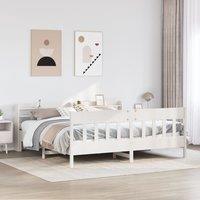 Berkfield Home Bed Frame without Mattress White 200x200 cm Solid Wood Pine