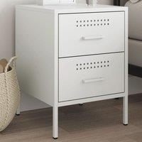 Berkfield Home Bedside Cabinet White 36x39x50.5 cm Steel