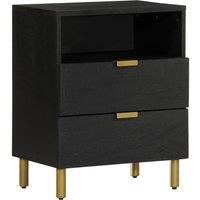 Berkfield Home Bedside Cabinet Black 50x33x62 cm Engineered Wood | Size: 50 x 33 x 62 cm
