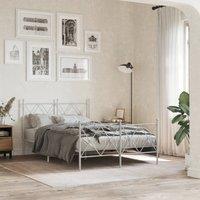 Berkfield Home Metal Bed Frame without Mattress with Footboard White 120x190cm | Size: 120x190 cm