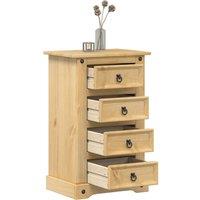 Berkfield Home Bedside Cabinet Corona 53x39x84 cm Solid Wood Pine in Brown | Size: 53 x 39 x 84 cm