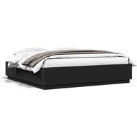 Berkfield Home Bed Frame with LED without Mattress Black 200x200 cm