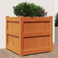 Berkfield Home Garden Planter Wax Brown 50x50x50 cm Solid Wood Pine | Size: 50 x 50 x 50 cm