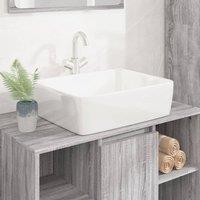 Berkfield Home Wash Basin White 48x37x13 cm Ceramic Rectangle | Size: 48 x 37 x 13 cm