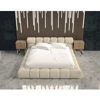 HOB Furniture Grand Oyster Bed, Luxury French Velvet, Cream | Size: King