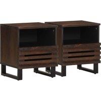 Berkfield Home Bedside Cabinets 2 pcs 40x33x46 cm Solid Wood Mango in Brown | Size: 40 x 33 x 46 cm