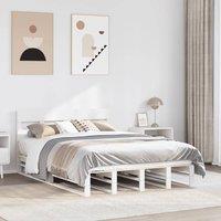 Berkfield Home Bed Frame without Mattress White 120x190 cm Small Double Solid Wood Pine
