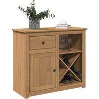 Berkfield Home Sideboard with Drawer Panama 93x40x80 cm Solid Wood Pine in Brown | Size: 93 x 40 x 80 cm