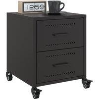 Berkfield Home Bedside Cabinets 2 pcs Black 36x39x43.5 cm Steel