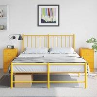 Berkfield Home Bedside Cabinets 2 pcs Mustard Yellow 34.5x39x62 cm Steel