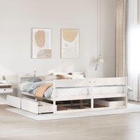 Berkfield Home Bed Frame without Mattress White 180x200 cm Super King Solid Wood Pine