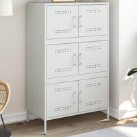 Berkfield Home Highboard White 68x39x113 cm Steel | Size: 68 x 39 x 113 cm