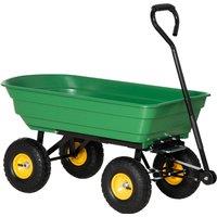 OUTSUNNY New Garden Heavy Duty Utility 4 Wheel Trolley Cart Dump Wheelbarrow Tipper Truck in Green