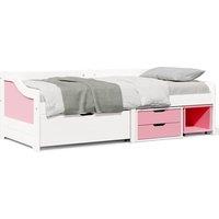 Day Bed with 3 Drawers without Mattress IRUN White&Pink 90x200 cm
