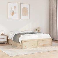 Berkfield Home Bed Frame without Mattress 140x190 cm Solid Wood Pine in Brown