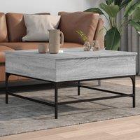 Berkfield Home Coffee Table Grey Sonoma 80x80x45 cm Engineered Wood & Metal | Size: 80 x 80 x 45 cm