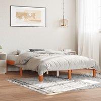 Berkfield Home Bed Frame without Mattress Wax Brown 135x190 cm Double Solid Wood Pine