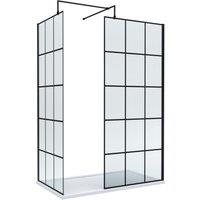 Balterley 8mm Glass wetroom Screens Framed Design & Tray 1400 x 700mm in Black