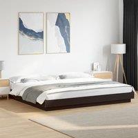 Berkfield Home Bed Frame with LED Lights without Mattress Black 180x200cm | Size: Super King