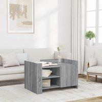 Berkfield Home Coffee Table Grey Sonoma 80x50x50 cm Engineered Wood | Size: 80 x 50 x 50 cm