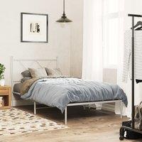 Berkfield Home Metal Bed Frame without Mattress with Headboard White 90x190cm | Size: 90x190 cm