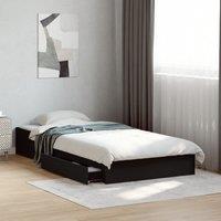 Berkfield Home Bed Frame with Drawers without Mattress Black 100x200 cm
