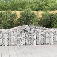 Berkfield Home Arched Gabion Baskets 9 pcs 400x30x100/120 cm Galvanised Iron in Silver