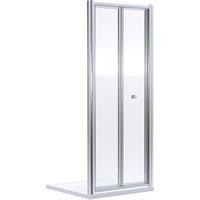 Balterley 4mm Toughened Safety Glass Bi-Fold Shower Door 1900 x 900mm Chrome in Silver