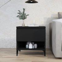 Berkfield Home Side Table Black 50x46x50 cm Engineered Wood | Size: 50 x 46 x 50 cm