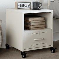 Berkfield Home Bedside Cabinet White 36x39x43.5 cm Steel