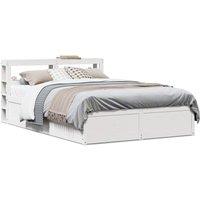 Berkfield Home Bed Frame with Headboard White 140x200 cm Solid Wood Pine