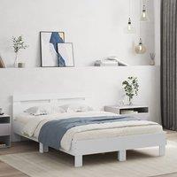 Berkfield Home Bed Frame with LED without Mattress White 135x190 cm Double