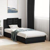 Berkfield Home Bed Frame with LED without Mattress Black 100x200 cm
