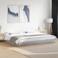 Berkfield Home Bed Frame with LED Lights without Mattress Grey Sonoma 180x200cm | Size: Super King