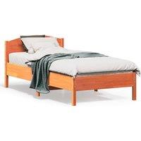 Bed Frame without Mattress Wax Brown 75x190 cm Small Single Solid Wood Pine