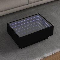 Coffee Table with LED Black 70x50x30 cm Engineered Wood