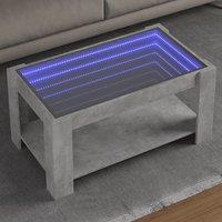 Berkfield Home Coffee Table with LED Concrete Grey 93x53x45 cm Engineered Wood | Size: 93 x 53 x 45 cm