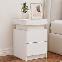 Berkfield Home Bedside Cabinets with LED Lights 2 pcs White 35x39x55 cm | Size: 35 x 39 x 55 cm