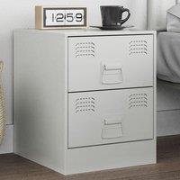 Berkfield Home Bedside Cabinet White 34.5x39x44 cm Steel