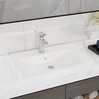 Berkfield Home Luxury Basin with Faucet Hole Matt White 60x46 cm Ceramic