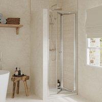 Balterley 4mm Toughened Safety Glass Bi-Fold Shower Door 1900 x 760mm Chrome in Silver