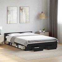 Berkfield Home Bed Frame with Drawers without Mattress Black 150x200 cm King Size